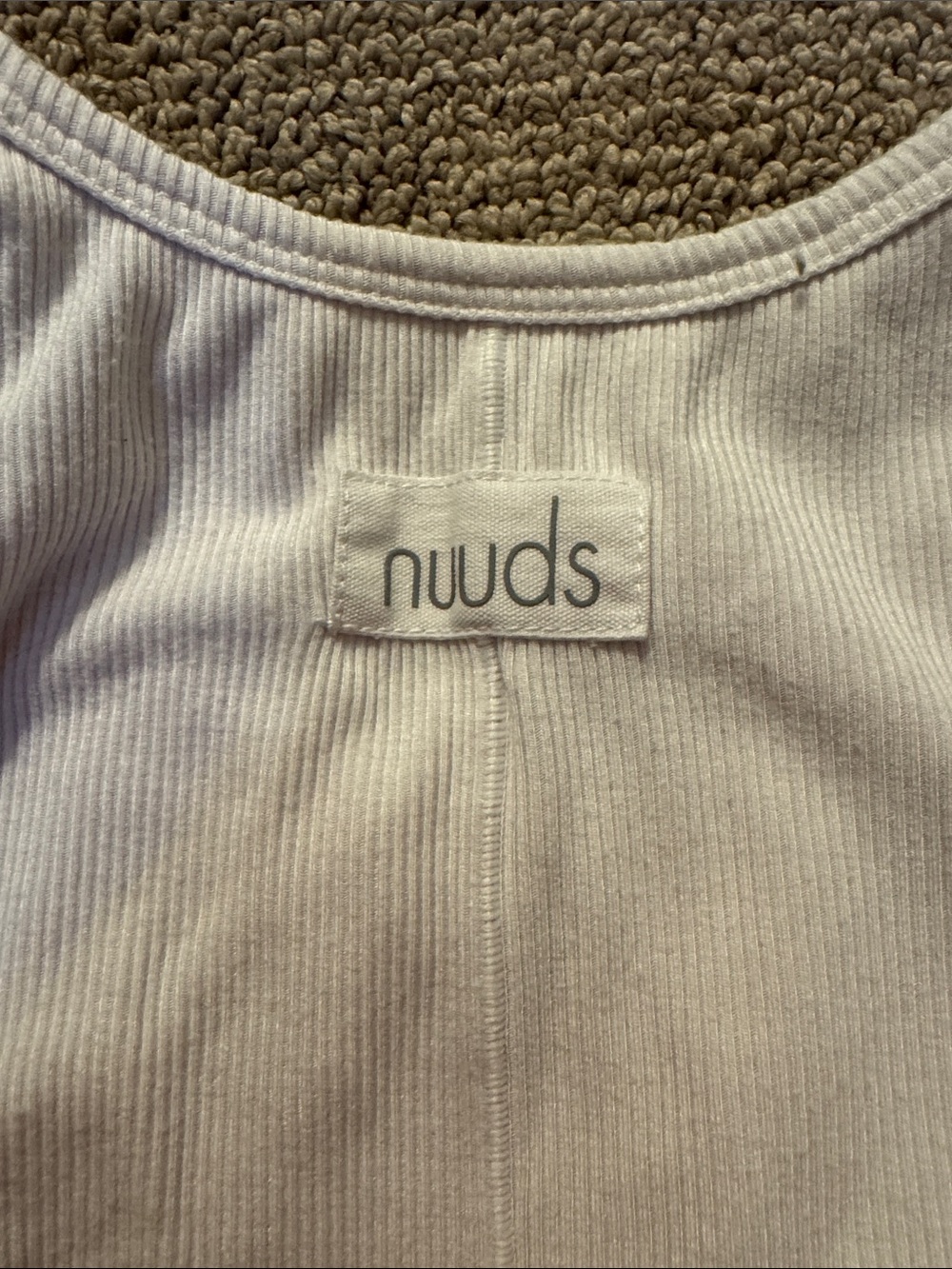 Nuuds White Ribbed Tank Top - Picture 4 of 7